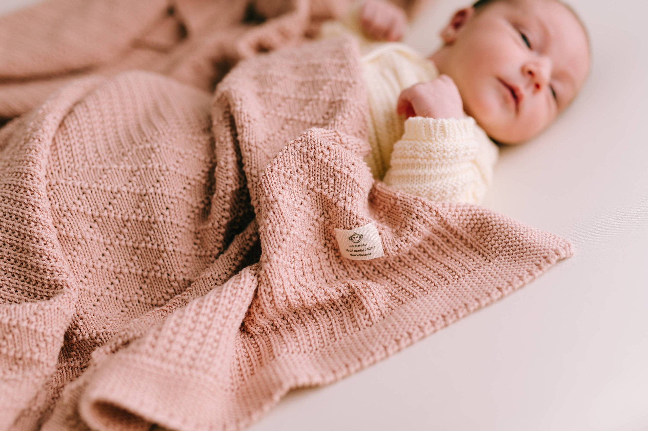 micu micu Organic Cotton Baby blanket pink